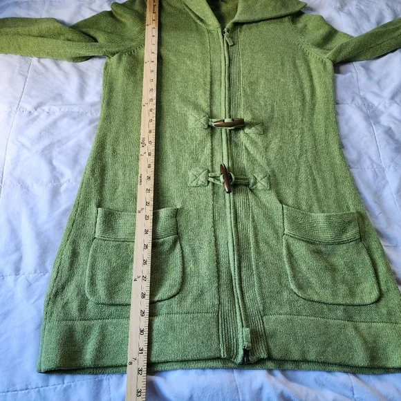 Tyler Boe Cotton Wool Blend Long Line Zipper Front Cardigan Sweater - Picture 10 of 16